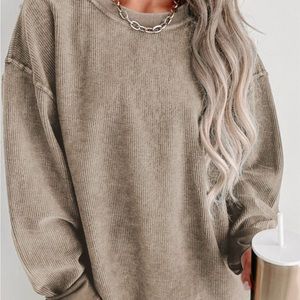 Khaki corded sweatshirt